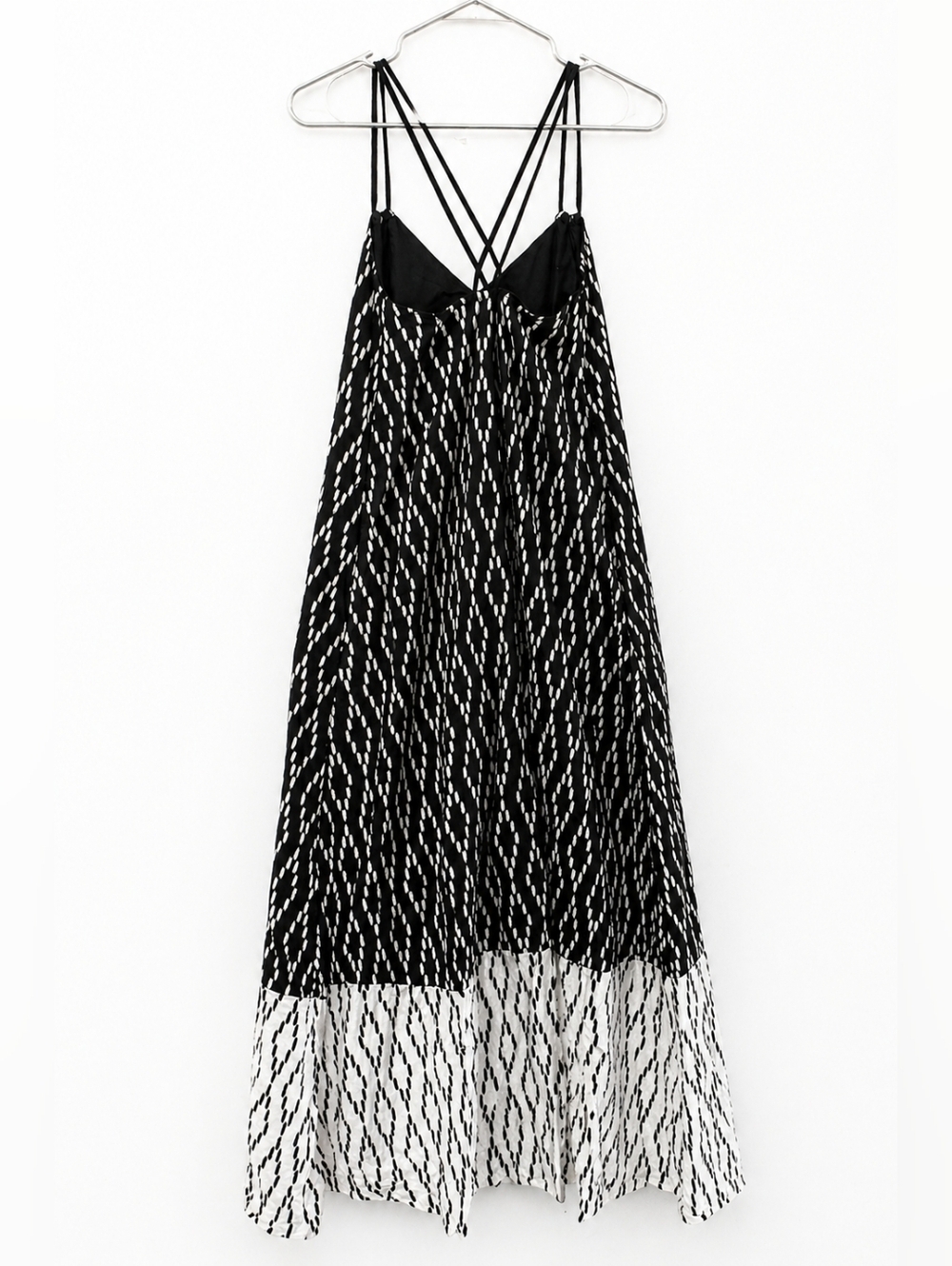 Banana Republic Petite 2P Black White Midi Dress Lined Strappy Back Flowy Summer - Picture 3 of 6